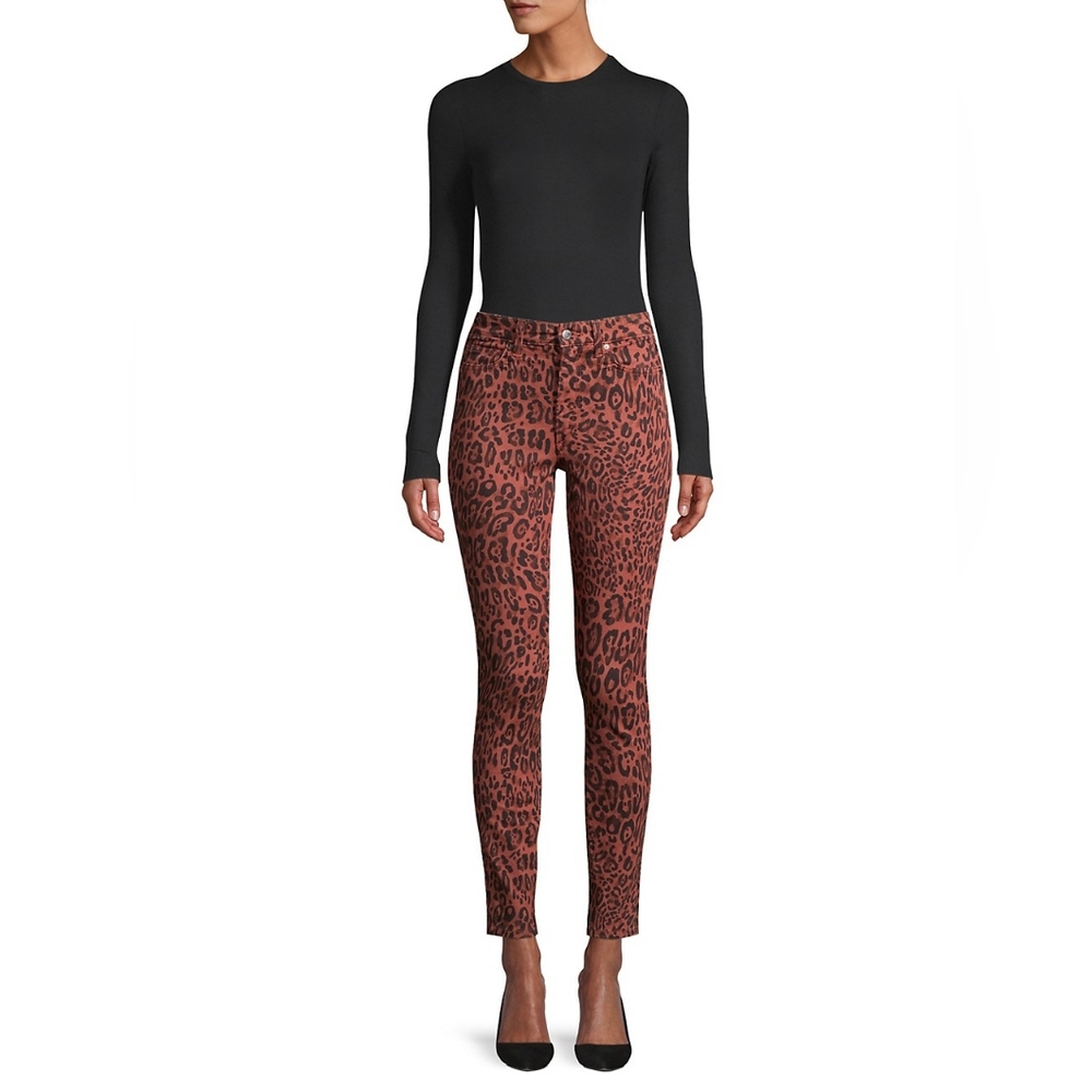 🔥🔥JOE'S JEANS CHARLIE HIGH RISE DENIM SKINNY JEANS TWISTED LEOPARD-SEQUOIA  26